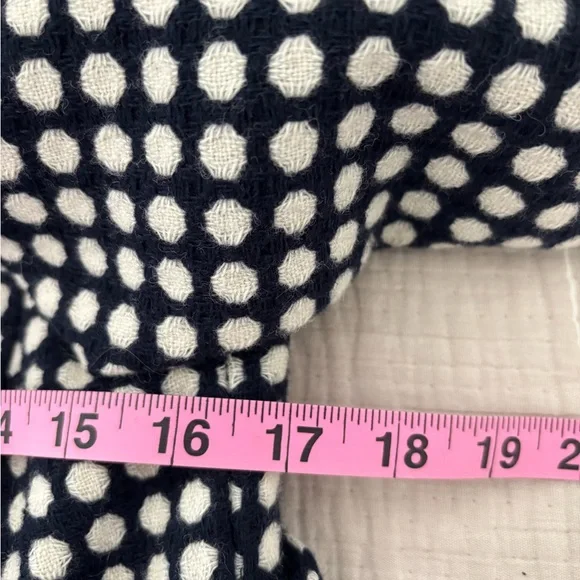 Juicy Couture Y2K Navy Cream Wool Blend Polka Dot Peacoat Cropped Preppy Small - Picture 7 of 10